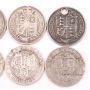 8X Great Britain silver Shillings 1887 2X1890 92 96 99 1900 1901 holes damaged