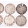 8X Great Britain silver Shillings 1887 2X1890 92 96 99 1900 1901 holes damaged