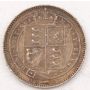 1887 Great Britain Shilling Victoria Jubilee Head Shield in Garter EF
