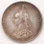 1887 Great Britain Shilling Victoria Jubilee Head Shield in Garter EF
