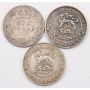 3X Great Britain 6 pence silver coins 1906 1914 1916 circulated