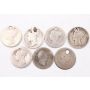 7X Great Britain 4 pence silver 2x1836 38 40 43 44 1855 7 coins damaged holes