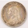 1887 Great Britain 6 pence Jubilee Bust Crowned value in wreath nice EF+