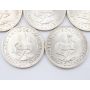 5x 1952 South Africa 5 Shillings Capetown large silver coins 5-coins Choice UNC