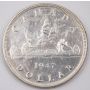 1947 Pointed-7 Canada silver dollar EF
