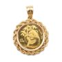 China 1995 Gold 1/10 oz 10 Yuan Panda Large Date 999 Gold Coin with 14k Bezel 