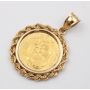 China 1995 Gold 1/10 oz 10 Yuan Panda Large Date 999 Gold Coin with 14k Bezel 