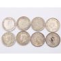 8x South Africa 3 pence silver coins 1933 34 35 37 38 43 48 50 8-coins