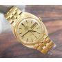 Rare OMEGA Constellation 168.019 18K Gold Linen Dial 1968 Mens Watch