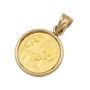 2004 1/20 oz Chinese Gold Panda Coin in 14K Yellow Gold Bezel Pendant