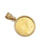 2004 1/20 oz Chinese Gold Panda Coin in 14K Yellow Gold Bezel Pendant