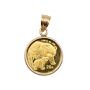 2004 1/20 oz Chinese Gold Panda Coin in 14K Yellow Gold Bezel Pendant