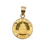 2004 1/20 oz Chinese Gold Panda Coin in 14K Yellow Gold Bezel Pendant