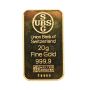 1990 UBS 20g Gold Bar – 999.9 Fine Gold – Union Bank of Switzerland with COA and Assay Sleeve