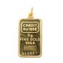 5 Gram Credit Suisse .9999 Fine Gold Bar Set in Solid 14K Yellow Gold Bezel