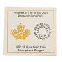 2021 Triumphant Dragon Canada $8 – 1.58g .9999 Pure Gold Coin – Royal Canadian Mint