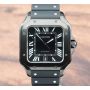 Cartier Santos de Cartier WSSA0039 39.8mm ADLC Black Steel Mens Watch box/card