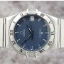 Omega Constellation 396.1201 Grey Blue Dial Stainless Steel Quartz Watch