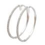 10K White Gold Large 1.00ct Diamond Hoop Earrings Hinged Back I2–I3 