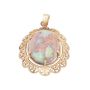 14K Yellow Gold Pendant with 6.75ct Boulder Opal Green-Red