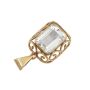 14K Yellow Gold 7.85ct Emerald-Cut Aquamarine Pendant 