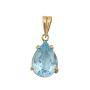18K Yellow Gold Pendant Pear-Shaped Blue Topaz 5.43ct Light Color 