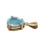 18K Yellow Gold Pendant Pear-Shaped Blue Topaz 5.43ct Light Color 