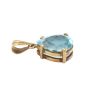 18K Yellow Gold Pendant Pear-Shaped Blue Topaz 5.43ct Light Color 