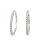 10K White Gold 0.56ct Brilliant cut Diamond Hoop Earrings Hinged I2–I3 