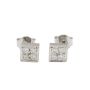 18K White Gold Diamond Stud Earrings Square 0.24ct VS1–VS2 