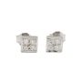 18K White Gold Diamond Stud Earrings Square 0.24ct VS1–VS2 
