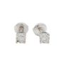 14K White Gold 0.25ct Round Brilliant Cut Diamond Stud Earrings Threaded Backs 