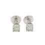 14K White Gold 0.25ct Round Brilliant Cut Diamond Stud Earrings Threaded Backs 