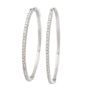 10K White Gold Large 1.00ct Diamond Hoop Earrings Hinged Back I2–I3 