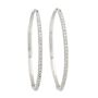 10K White Gold Large 1.00ct Diamond Hoop Earrings Hinged Back I2–I3 