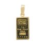 1 Gram Credit Suisse Gold Bar Pendant Serial #07488 14K Yellow Gold Bezel 1.33 g
