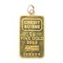 Credit Suisse 5 Gram Gold Bar Pendant 999.9 Fine Serial #128529 Soldered Bail