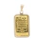 Johnson Matthey 1 Gram JM Gold Bar Pendant 9999 Fine Serial #07332 14K Yellow Gold Bezel & Bail 