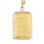 Johnson Matthey 1 Gram JM Gold Bar Pendant 9999 Fine Serial #07332 14K Yellow Gold Bezel & Bail 