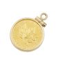 1990 1/10 oz Gold Canadian Maple Leaf Coin Pendant – .9999 Fine  14K Gold Bezel – 3.937g Total