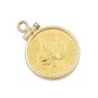 1990 1/10 oz Gold Canadian Maple Leaf Coin Pendant – .9999 Fine  14K Gold Bezel – 3.937g Total