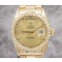 Rolex President Day-Date 18038 18K Yellow Gold Diamond Dial & Bezel Mens Watch