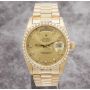 Rolex President Day-Date 18038 18K Yellow Gold Diamond Dial & Bezel Mens Watch