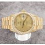 Rolex President Day-Date 18038 18K Yellow Gold Diamond Dial & Bezel Mens Watch