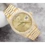 Rolex President Day-Date 18038 18K Yellow Gold Diamond Dial & Bezel Mens Watch