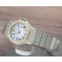 Cartier Santos Octagon LM 18K Gold & Stainless White Dial Automatic Watch