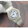Cartier Santos Octagon LM 18K Gold & Stainless White Dial Automatic Watch