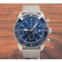 Breitling Superocean A13312 Blue Dial Mesh Bracelet Automatic Mens Watch
