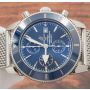 Breitling Superocean A13312 Blue Dial Mesh Bracelet Automatic Mens Watch