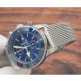 Breitling Superocean A13312 Blue Dial Mesh Bracelet Automatic Mens Watch
